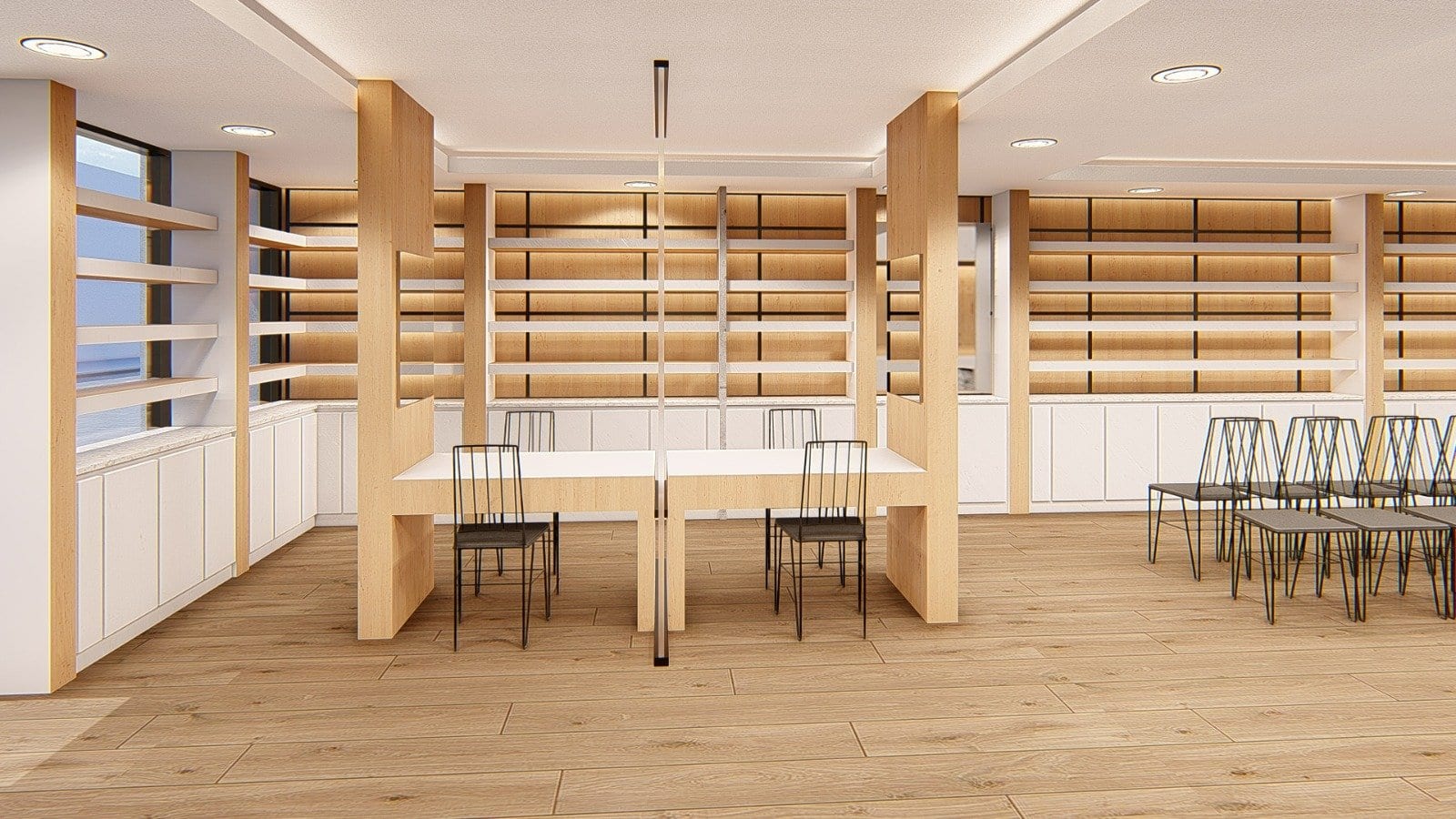 Architectural visualization of a healthcare retail interior