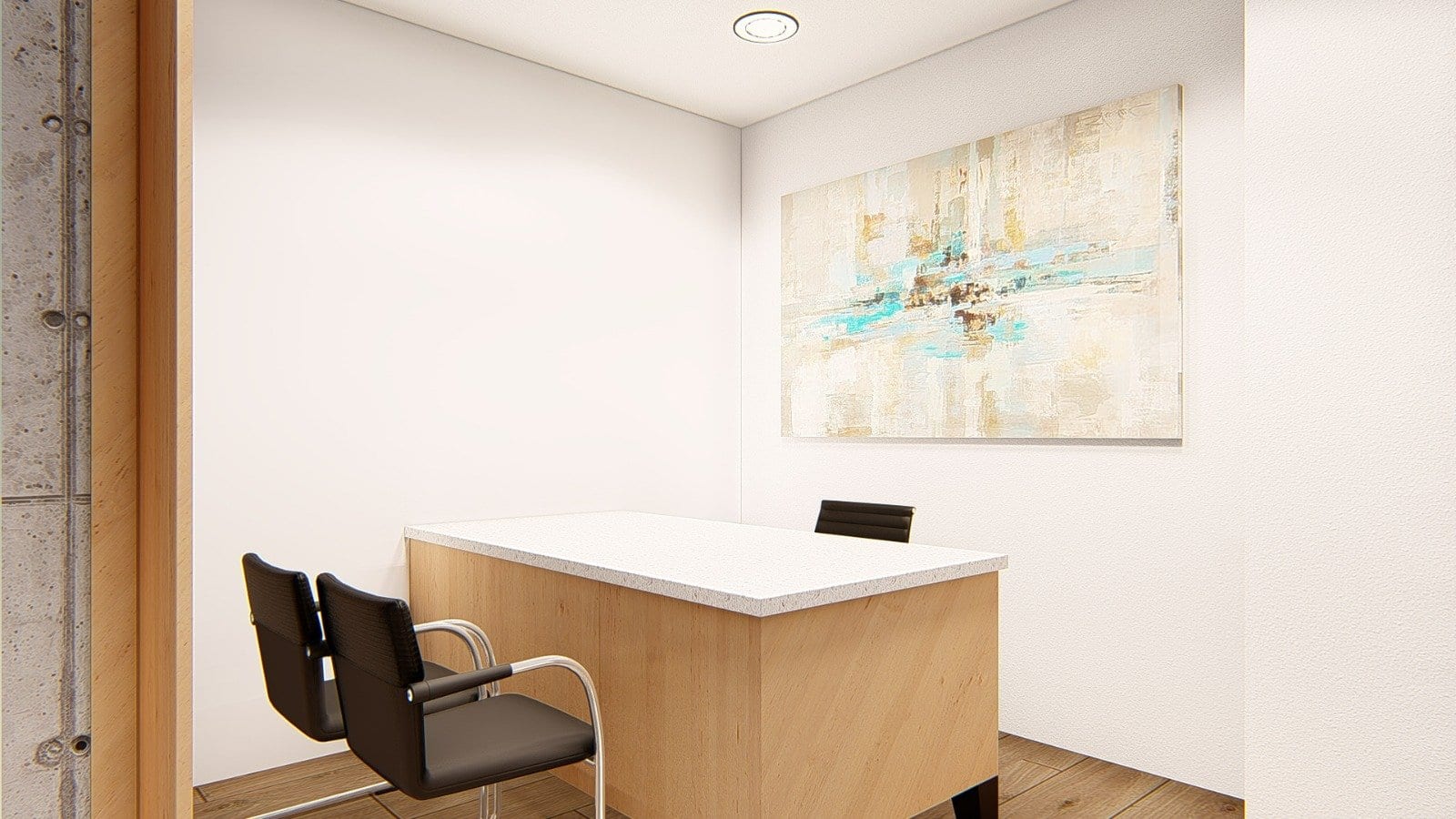 Architectural visualization of a clinic exam room